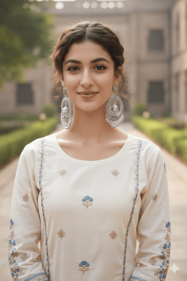 PinkWynk Oxidized Silver Chandbali Jhumka Earrings