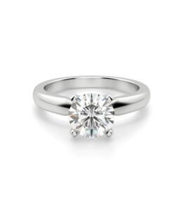 Round White Sapphire Engagement Ring