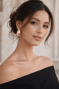 PinkWynk Rose Gold Teardrop Stud Earrings