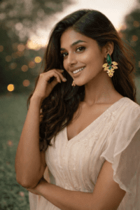 PinkWynk Gold Plated Green Stone Stud Earrings for Women